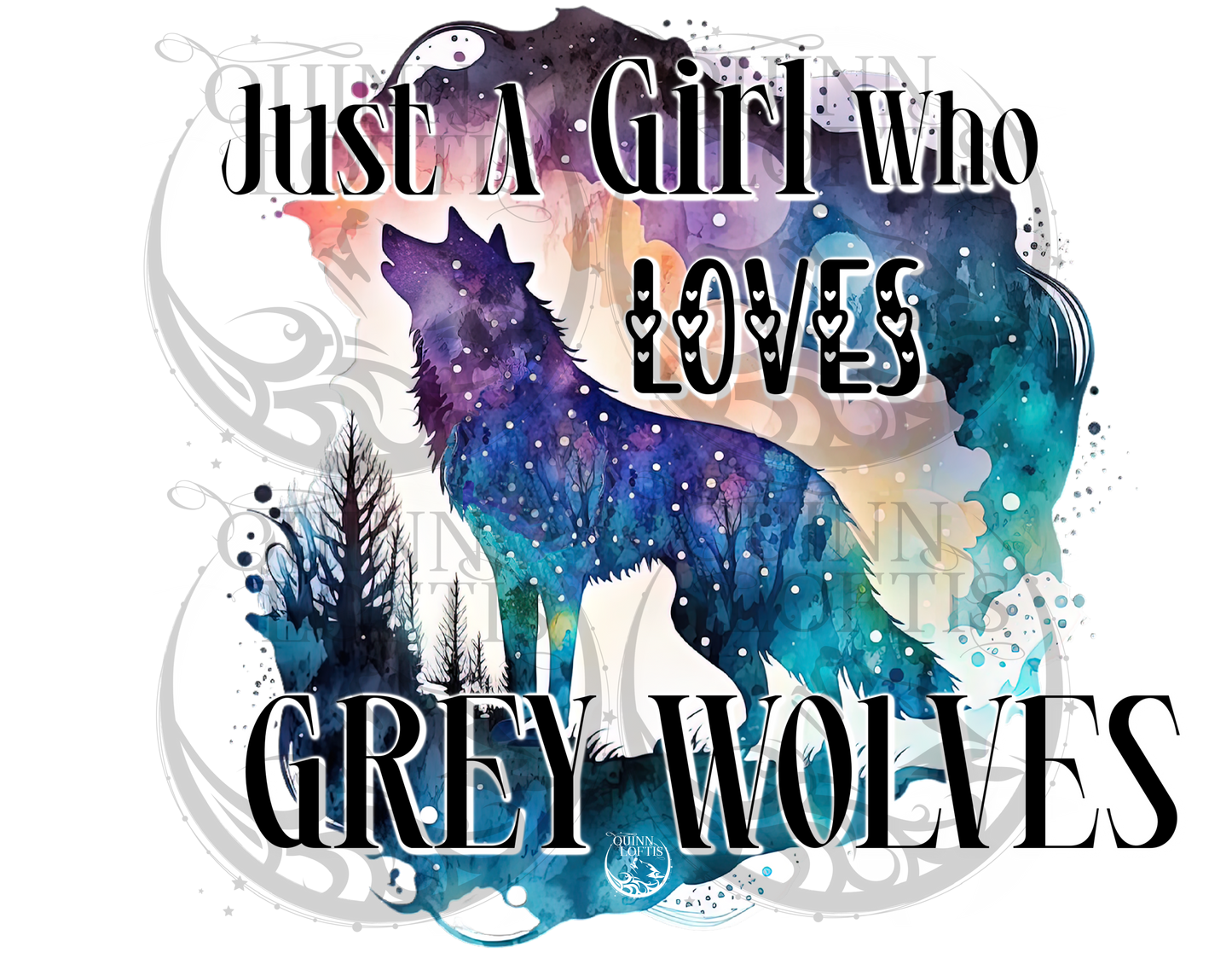 20 oz Just A Girl Who Loves Grey Wolves Tumbler