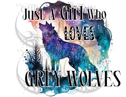 20 oz Just A Girl Who Loves Grey Wolves Tumbler